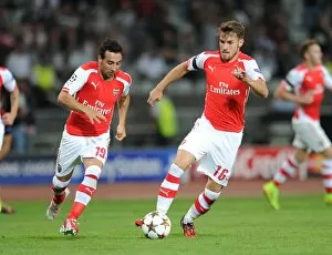 Images Dated 19th August 2014: Aaron Ramsey and Santi Cazorla (Arsenal). Besiktas 0: 0 Arsenal. UEFA Champions League