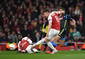 Arsenal V SSC Napoli 2018-19 Prints: Aaron Ramsey Scores in Arsenal's Europa League Quarterfinal Victory over Napoli (2018-19)