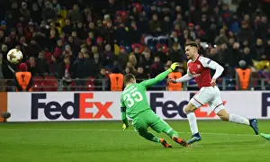 CSKA Moscow V Arsenal 2017-18 Prints: Aaron Ramsey Scores Arsenal's Second Goal in Europa League Quarterfinal vs