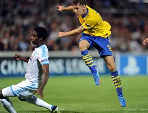 Marseille V Arsenal 2013-14 Prints: Aaron Ramsey Scores Arsenal's Second Goal Against Olympique Marseille in the 2013-14 Champions League