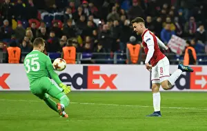 CSKA Moscow V Arsenal 2017-18 Prints: Aaron Ramsey Scores Arsenal's Second Goal in UEFA Europa League Quarterfinal vs CSKA Moscow (2018)