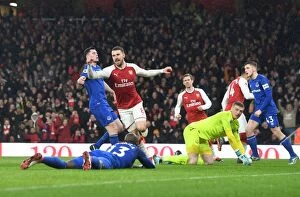 Arsenal v Everton 2017-18 Collection: Aaron Ramsey Scores First Goal: Arsenal vs. Everton, Premier League 2017-18
