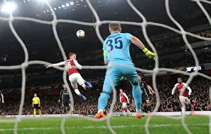 Arsenal V CSKA Moscow 2017-18 Prints: Aaron Ramsey Scores Third Goal Against Igor Akinfeev in Arsenal's Europa League Quarterfinal vs CSKA Moscow