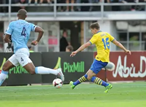 Arsenal V Manchester City Pre Season 2013-14 Prints: Aaron Ramsey Scores Past Vincent Kompany: Arsenal vs