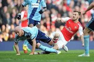 Arsenal V West Ham United 2014/15 Prints: Aaron Ramsey Scores His Second Goal Against West Ham in the 2015 Premier League at Emirates Stadium
