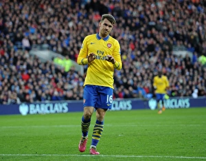 Cardiff City V Arsenal 2013-14 Prints: Aaron Ramsey Scores Silently: Cardiff City vs. Arsenal, Premier League, 2013