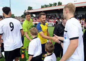 Aaron Ramsey Shakes Hands with Josh Hill: Boreham Wood vs Arsenal Pre-Season Friendly