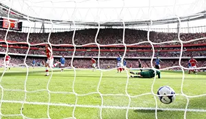 Ramsey Aaron Prints: Aaron Ramsey shoots past Portsmouth goalkeeper David