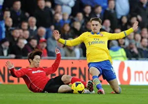 Cardiff City V Arsenal 2013-14 Prints: Aaron Ramsey Surges Past Kim Bo-Kyung: Cardiff City vs. Arsenal, Premier League 2013-14