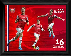 Images Dated 10th January 2014: Aaron Ramsey Triple Framed Desktop Photograph