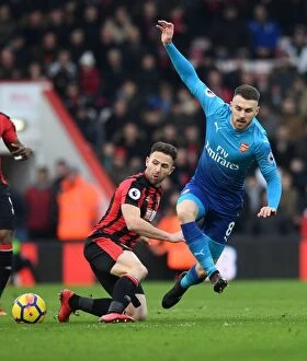 Images Dated 14th January 2018: Aaron Ramsey vs. Adam Smith: Intense Battle in AFC Bournemouth vs. Arsenal Premier League Clash