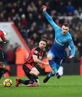 AFC Bournemouth V Arsenal 2017-18 Prints: Aaron Ramsey vs. Adam Smith: Intense Battle in AFC Bournemouth vs
