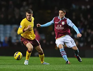 Aston Villa V Arsenal 2012-13 Prints: Aaron Ramsey vs. Ashley Westwood: Intense Battle at Villa Park (Aston Villa v Arsenal)