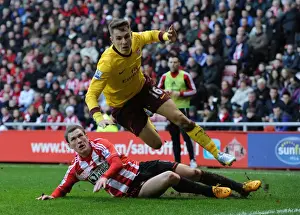 Sunderland V Arsenal 2012-13 Prints: Aaron Ramsey vs. Craig Gardner: Intense Battle in Sunderland v Arsenal Premier League Clash