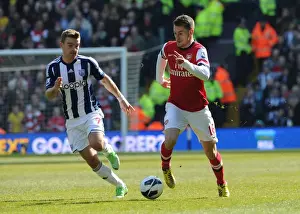 West Bromwich Albion V Arsenal 2012-13 Prints: Aaron Ramsey vs. James Morrison: Battle in the Midfield - West Bromwich Albion vs
