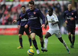 Swansea V Arsenal - FA Cup 3rd Rd 2012-13 Prints: Aaron Ramsey vs. Nathan Dyer: FA Cup Clash at Swansea City