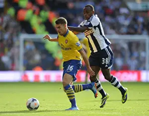 West Bromwich Albion V Arsenal 2013-14 Prints: Aaron Ramsey vs. Saido Berahino: Clash at The Hawthorns (West Bromwich Albion vs)