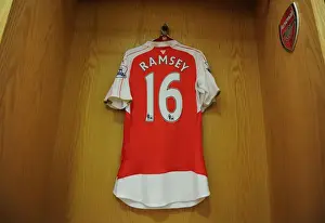 Arsenal V West Bromwich Albion 2015-16 Prints: Aaron Ramsey's Arsenal Shirt in Arsenal Changing Room Before Arsenal vs West Bromwich Albion (2015-16)