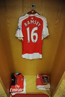 Arsenal V West Bromwich Albion 2015-16 Prints: Aaron Ramsey's Arsenal Shirt in Arsenal Dressing Room before Arsenal vs West Bromwich Albion (2015-16)