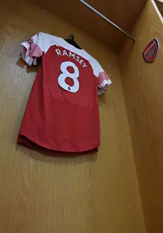 Arsenal V Manchester United 2018-19 Prints: Aaron Ramsey's Arsenal Shirt Before Arsenal vs Manchester United