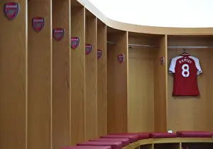 Arsenal V Tottenham Hotspur 2017-18 Prints: Aaron Ramsey's Arsenal Shirt in the Changing Room before Arsenal vs
