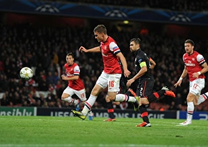 Arsenal V Olympiacos 2012-13 Prints: Aaron Ramsey's Chip: Arsenal's Third Goal vs