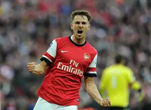 Arsenal V Wigan Athletic - FA Cup Semi Final 2014 Prints: Aaron Ramsey's Euphoric Moment: Arsenal's Thrilling Goal vs Wigan Athletic
