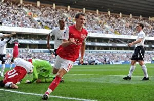 Images Dated 2nd October 2011: Aaron Ramsey's Goal: Arsenal's Comeback at White Hart Lane (2-1)