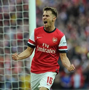 Images Dated 12th April 2014: Aaron Ramsey's Goal: Arsenal's Victory in FA Cup Semi-Final vs Wigan Athletic