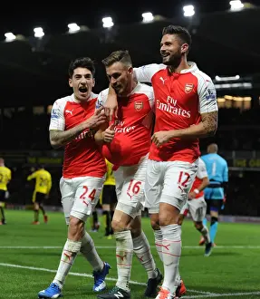 Watford V Arsenal 2015/16 Prints: Aaron Ramsey's Hat-Trick: Arsenal's Triumph Over Watford in 2015/16 Premier League