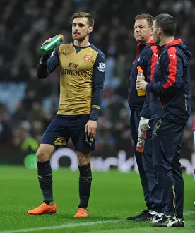 Aston Villa V Arsenal 2015-16 Prints: Aaron Ramsey's Heart-to-Heart with Arsenal Physio Colin Lewin (2015-16)