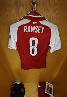 Arsenal v Atletico Madrid 2017-18 Collection: Aaron Ramsey's Empty Jersey: Arsenal FC vs Atletico Madrid, UEFA Europa League Semi-Final Leg One