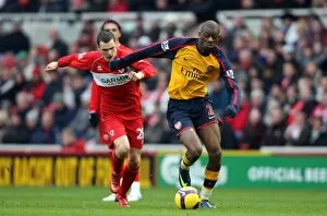Images Dated 13th December 2008: Abou Diaby (Arsenal) Adam Johnson (Middlesbrough)