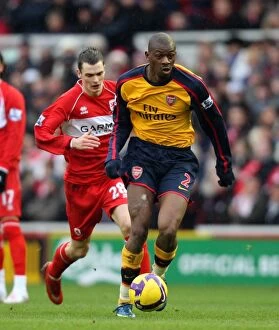 Images Dated 13th December 2008: Abou Diaby (Arsenal) Adam Johnson (Middlesbrough)
