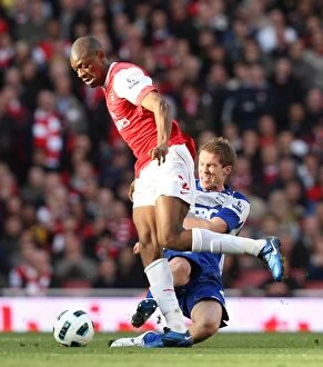 Arsenal v Birmingham City 2010-11 Collection: Abou Diaby (Arsenal) Alex Hleb (Birmingham). Arsenal 2: 1 Birmingham City