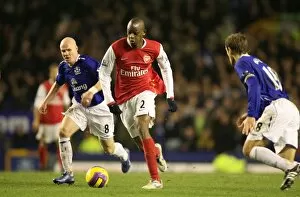 Everton v Arsenal 2007-08 Collection: Abou Diaby (Arsenal) Andy Johnson and Phil Neville (Everton)