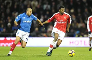 Portsmouth V Arsenal 2009-10 Prints: Abou Diaby (Arsenal) Anthony Vanden Borre (Portsmouth). Portsmouth 1: 4 Arsenal