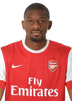 Previous Season Players Prints: Abou Diaby (Arsenal). Arsenal 1st Team Photocall and Membersday