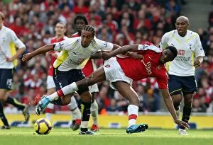 Arsenal v Tottenham 2009-10 Collection: Abou Diaby (Arsenal) Beniot Assou-Ekotto (Tottenham)