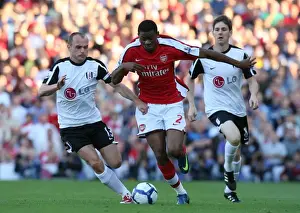 Fulham V Arsenal 2009-10 Prints: Abou Diaby (Arsenal) Danny Murphy and Zoltan Gera (Fulham)