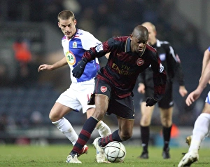 Blackburn Rovers V Arsenal - Carling Cup 5th Rd 2007-08 Prints: Abou Diaby (Arsenal) David Bentley (Blackburn)