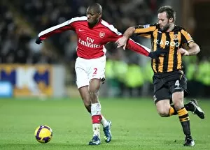 Hull City v Arsenal 2008-9 Collection: Abou Diaby (Arsenal) Ian Ashbee (Hull)