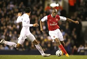 Tottenham v Arsenal Carling Cup Collection: Abou Diaby (Arsenal) Jermaine Jenas (Tottenham)