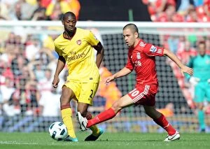Images Dated 15th August 2010: Abou Diaby (Arsenal) Joe Cole (Liverpool). Liverpool 1: 1 Arsenal, Barclays Premier League