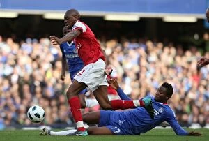 Chelsea v Arsenal 2010-11 Collection: Abou Diaby (Arsenal) John Obi Mikel (Chelsea). Chelsea 2: 0 Arsenal. Barclays Premier League