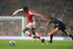Arsenal v West Ham United 2009-10 Collection: Abou Diaby (Arsenal) Jonathan Spector (West Ham). Arsenal 2: 0 West Ham United