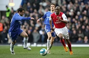 Images Dated 25th March 2008: Abou Diaby (Arsenal) Juliano Belletti and Joe Cole (Chelsea)