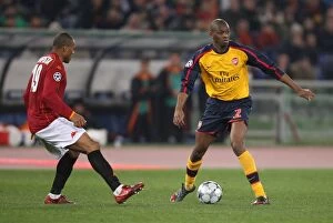 AS Roma v Arsenal 2008-9 Collection: Abou Diaby (Arsenal) Julio Baptista (Roma)
