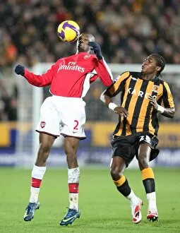 Hull City v Arsenal 2008-9 Collection: Abou Diaby (Arsenal) Manucho (Hull)