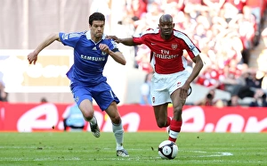 Arsenal V Chelsea FA Cup 2008-09 Prints: Abou Diaby (Arsenal) Michael Ballack (Chelsea)